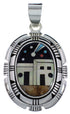 Silver Native American Design Multistone Turquoise Pendant RS41042